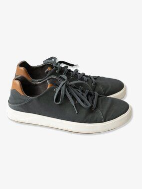 Olukai Men's Lae'ahi Li Sneaker Shoe Dark Shadow Lace Up Low Preppy Casual